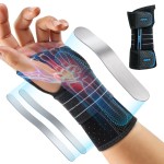 Rakiie Carpal Tunnel Wrist Brace, Adjustable Night Wrist Support with 3 Metal Splints, Hand Brace for Men Women No Pressure on Thumb, Splint Stabilizer for Work, Arthritis (Left Hand, Purple, Small)