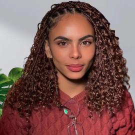 Eerya Long Curly Braiding Hair 12 Inch 2 Packs Ocean Wave Crochet Hair for Black Women Deep Wave Braiding Hair for Boho Braids12 inch, 33