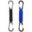 BRAVESHINE Carabiner Keychain Hook with Paracord Strap - 1 Black 1 Blue D Ring Key Clips Para Cord Lanyard Hanger Stroller Hooks for Water Bottle, Belt Loop Keys, Backpacks, Boys, Girls, Men, Women