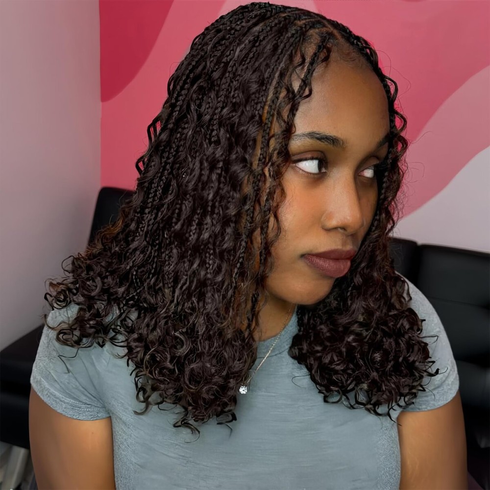 EERYA Long Curly Braiding Hair 12 Inch 2 Packs Ocean Wave Crochet Braids for Black Women Deep Wave Braiding Hair for Boho Braids (12 inch, 4)