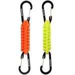 BRAVESHINE Carabiner Keychain Hook with Paracord Strap - 1 Orange 1 Green D Ring Key Clips Para Cord Lanyard Hanger Stroller Hooks for Water Bottle, Belt Loop Keys, Backpacks, Boys, Girls, Men, Women
