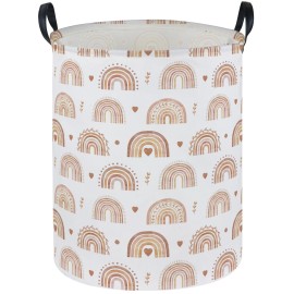 Sanjiaofen Rainbow Laundry Hamper,Kids Laundry Basket Collapsible Girls Storage Baskets for Home Decor,Office,Home Organizer,(Simple Rainbow
