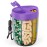 PULIV Large Supplement Organizer Bottle, Holds Plenty of 6 Various Vitamins in 1 Pill Dispenser with Anti-Mixing & Wide Openings Design, Easy to Retrieve Meds, Includes 20 Pcs Labels Dark Purple