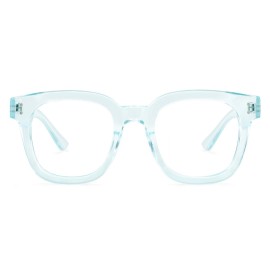 Madison Avenue Oversized Blue Light Blocking Glasses for Women Fashion Blue Light Blockers Anti Eyestrain & UV Protection Computer Eyeglasses (Light Blue)