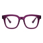 Madison Avenue Oversized Blue Light Blocking Glasses for Women Fashion Blue Light Blockers Anti Eyestrain & UV Protection Computer Eyeglasses (Transparent Purple)