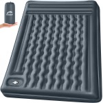 FNARMW Double Sleeping Pad Camping, Self Inflating 6\'\' Extra-Thick 2 Person Pillow Built-in Foot Pump Waterproof Inflatable Sleeping Mat Backpacking, Tent, Hiking, Portable Camping Pad (Grey)