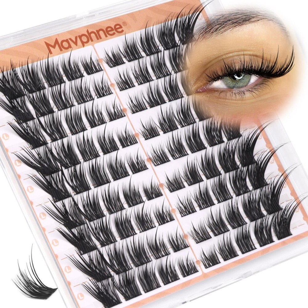Mavphnee Fox Eye Lash Clusters LC-Curly Eyelash Clusters Wet Look Cat Eye Lash Extensions Fairy Cluster Eyelash Extensions Left & Right Cluster Lashes 90 Pcs DIY Lash at Home
