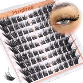 Mavphnee Fox Eye Lash Clusters LC-Curly Eyelash Clusters Wet Look Cat Eye Lash Extensions Fairy Cluster Eyelash Extensions Left & Right Cluster Lashes 90 Pcs DIY Lash at Home