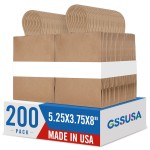 GSSUSA 200 Pack Brown Paper Bags 5.25x3.75x8 Inch Small Gift Bags with Handles Bulk, Brown Kraft Bag for Small Business, Sturdy Grocery Retail Shopping Birthday Party Favor Craft Bag