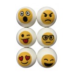 Ezhippie Quality Wool Dryer Balls - 6 XL Emoji Pack - 1000+ Loads - Pure Organic Wool - Reusable Natural Fabric Softener Perfect with Essential Oils, Reduce Clothing Static and Wrinkles