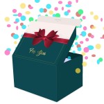 FETTIPOP Exploding Gift Box Merry Christmas, Funny Pop Up Confetti Surprise, Unique Prank Gift Wrapping Idea for Money, Cash or Gift Cards