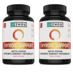 ZHOU Thyroid Support - Thyroid Supplement for Women & Men with Zinc, Iodine, & Selenium, Cellular Energy Thyroid Complex with Ashwagandha, Kelp - 60 Veggie Capsules (Pack of 2)