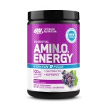 Optimum Nutrition Amino Energy Powder Plus Focus, with BCAA, Electrolytes, and Caffeine, Grape, 30 Servings (Packaging May Vary)