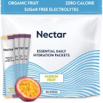 Nectar Hydration Packets - Electrolytes Powder Packets - Sugar Free & 0 Calorie - Organic Fruit Liquid Daily IV Hydrate for Dehydration Relief & Rapid Rehydration (Passion Fruit 30 Pack)