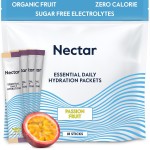 Nectar Hydration Packets - Electrolytes Powder Packets - Sugar Free & 0 Calorie - Organic Fruit Liquid Daily IV for Dehydration Relief & Rapid Rehydration (Passion Fruit 18 Pack)