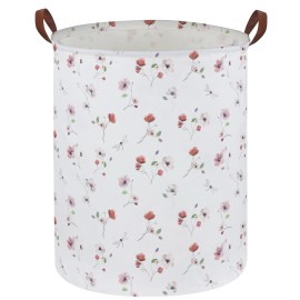 Sanjiaofen Kids Laundry Hamper,Flower Laundry Basket Collapsible Girls Storage Baskets for Home Decor,Office,Home Organizer,(Dried flowers