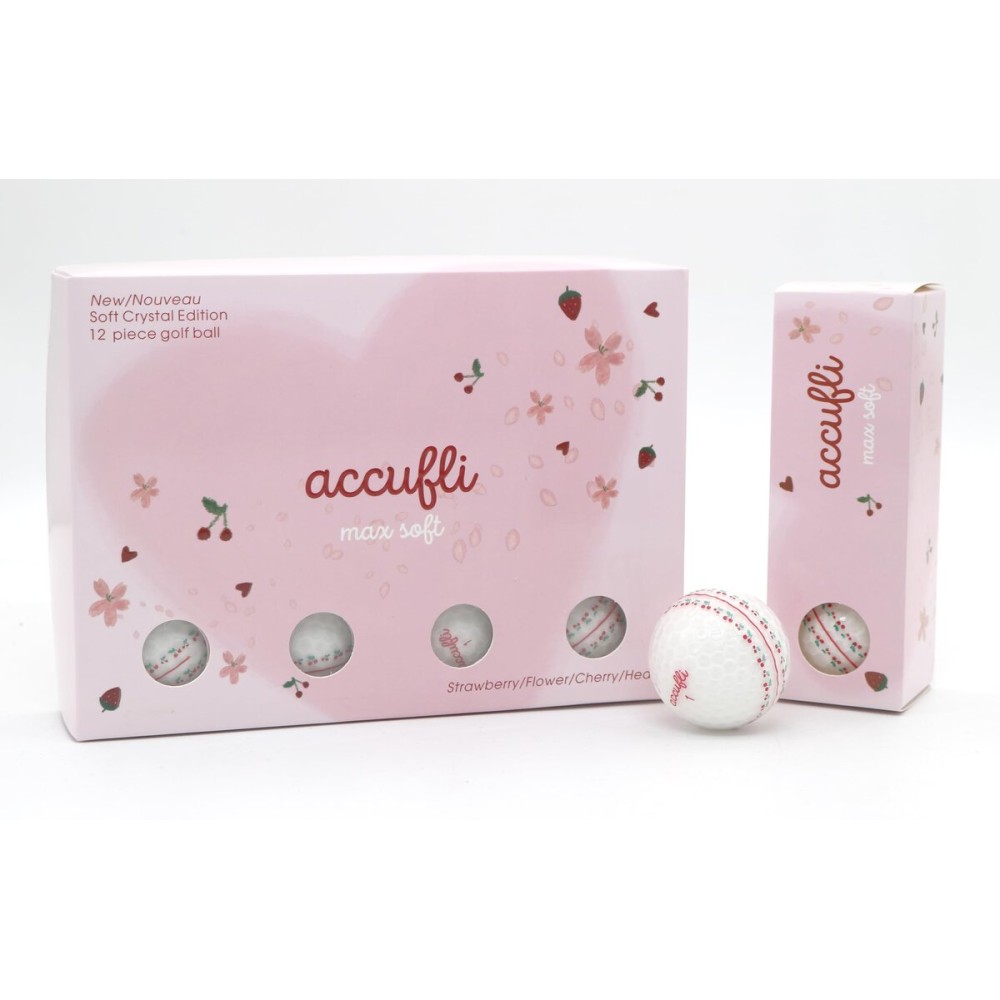 ACCUFLI Max Soft Golf Balls (Cherry 12PK)