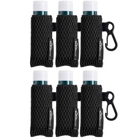 WK IEASON Lip Balm Holder Keychain, Christmas Stocking Stuffers Gifts, 6PCS Clip on Pouch Lip Gloss Holder Compatible With Chapstick Sleeves Holder Key Chains Women Cute Elastic Lipstick Holder