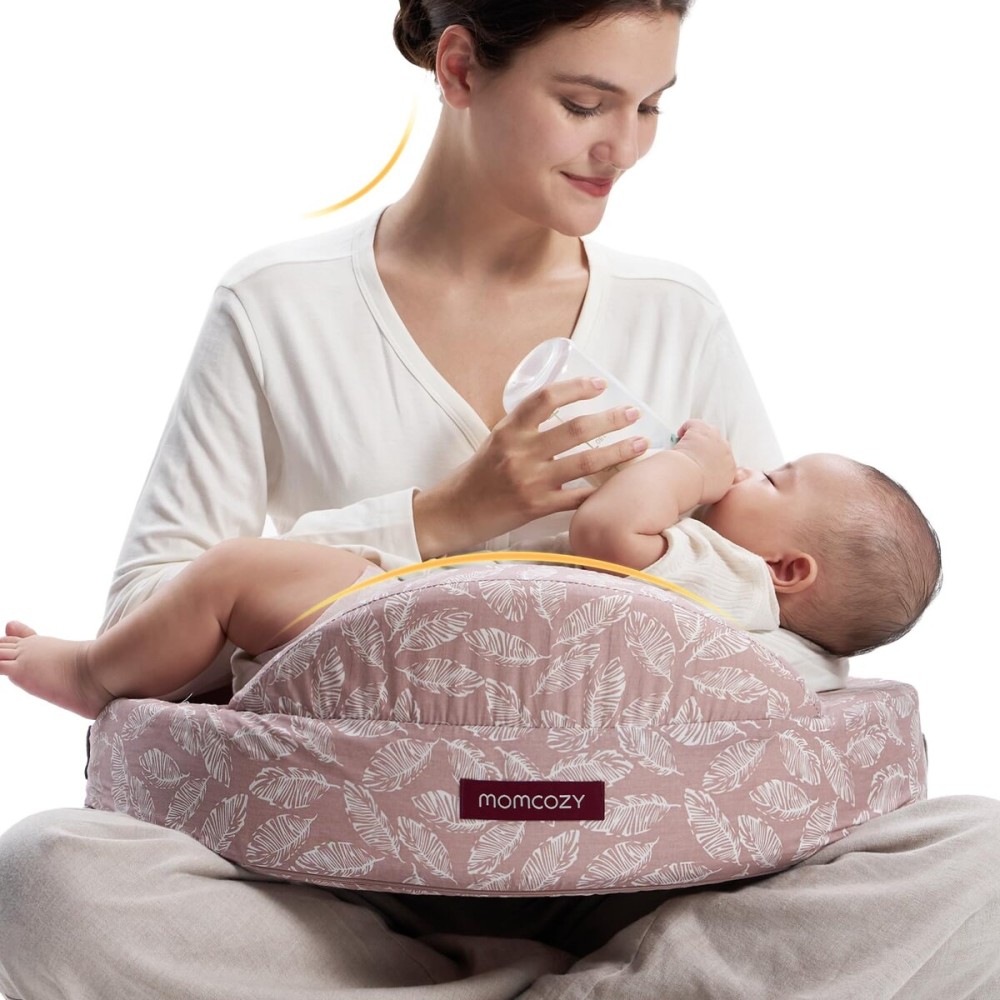 Momcozy Innovative Safety Guard Nursing Pillow - Firm & Springy Memory Foam - Stable, Ergonomic Support & Comfort - Wider Breastfeeding Cushion, Adjustable, Removable Cover, Baby Safety Certified