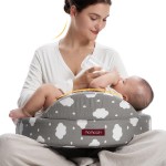 Momcozy Innovative Safety Guard Nursing Pillow - Firm & Springy Memory Foam - Stable, Ergonomic Support & Comfort - Wider Breastfeeding Cushion, Adjustable, Removable Cover, Baby Safety Certified