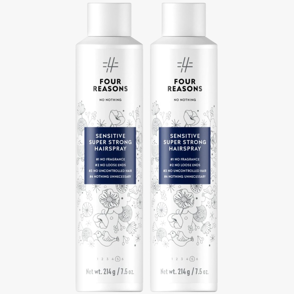 No Nothing Sensitive Extra Hold Hairspray, Unscented Finishing Spray for Styling, Wind & Humidity Protection, Reduces Frizz & Split Ends, Flexible Brushable Hold, Hypoallergenic - 2 Pack (7.5 oz Each)