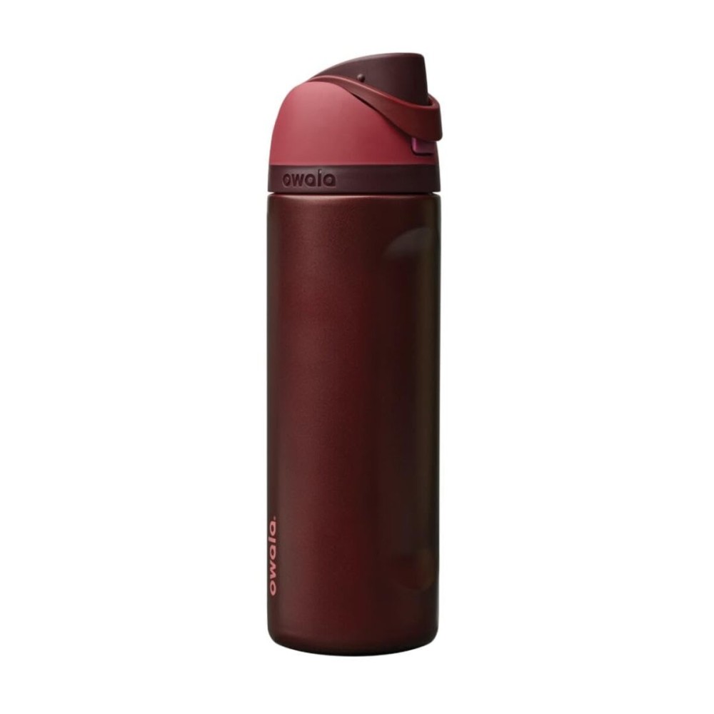 Owala FreeSip Insulated Stainless Steel Water Bottle with Straw, BPA-Free Sports Water Bottle, Great for Travel, 24 Oz, Black Cherry