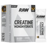 RAW Creatine Monohydrate to-Go Stick Packs, Unflavored - 5g Micronized Creatine Per Serving - Muscle Strength, Power & Recovery Support