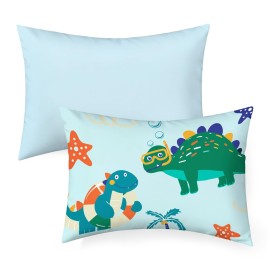 UOMNY Toddler Pillowcases, 13X18 12x16 14x19 Dinosaur Baby Pillow Case 2 Pack Small Pillow Covers for Travel Pillow