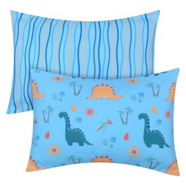 UOMNY Toddler Pillowcases, 13X18 12x16 14x19 Dinosaur Baby Pillow Case 2 Pack Small Pillow Covers for Travel Pillow