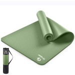 Gruper Thick Yoga Mat Non Slip, Large Size 72 L x 32 W x 0.6 TH, Premium Exercise & Fitness Mat with Carrying Strap and Bag, Workout Mats for Home (Matcha, 72 * 24 * 0.4 Inches)