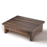 HOLANA 5 Acacia Wooden Step Stool for Adults (Fully Assembled) - 500 LBS Small Step Stool, Bed Steps for High Beds for Adults - Small Wooden Stool for Handicap, Elderly, Seniors (Walnut Color)