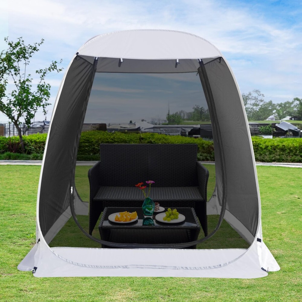 Alvantor Pop Up Screen House, Outdoor Mosquito Mesh Tent with UV Resistant, Pop Up Canopy Easy Up, Foldable Screen Room for Camping,Backyard, Garden, Patio(Gray, 6x6 FT)
