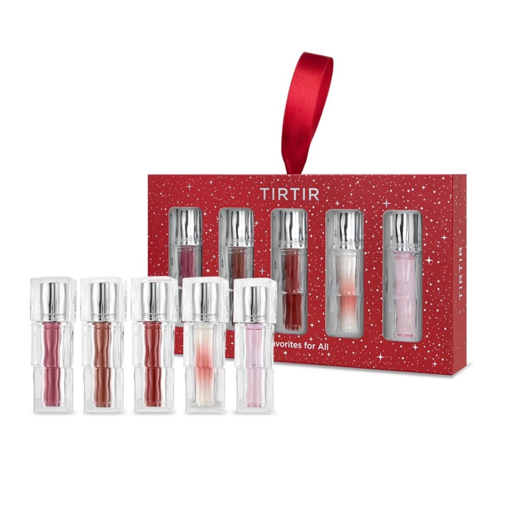 TIRTIR Holiday Lip Stain Gift Set | 12H Lasting Korean Lip Gloss Stocking Stuffers for Women, set of 5