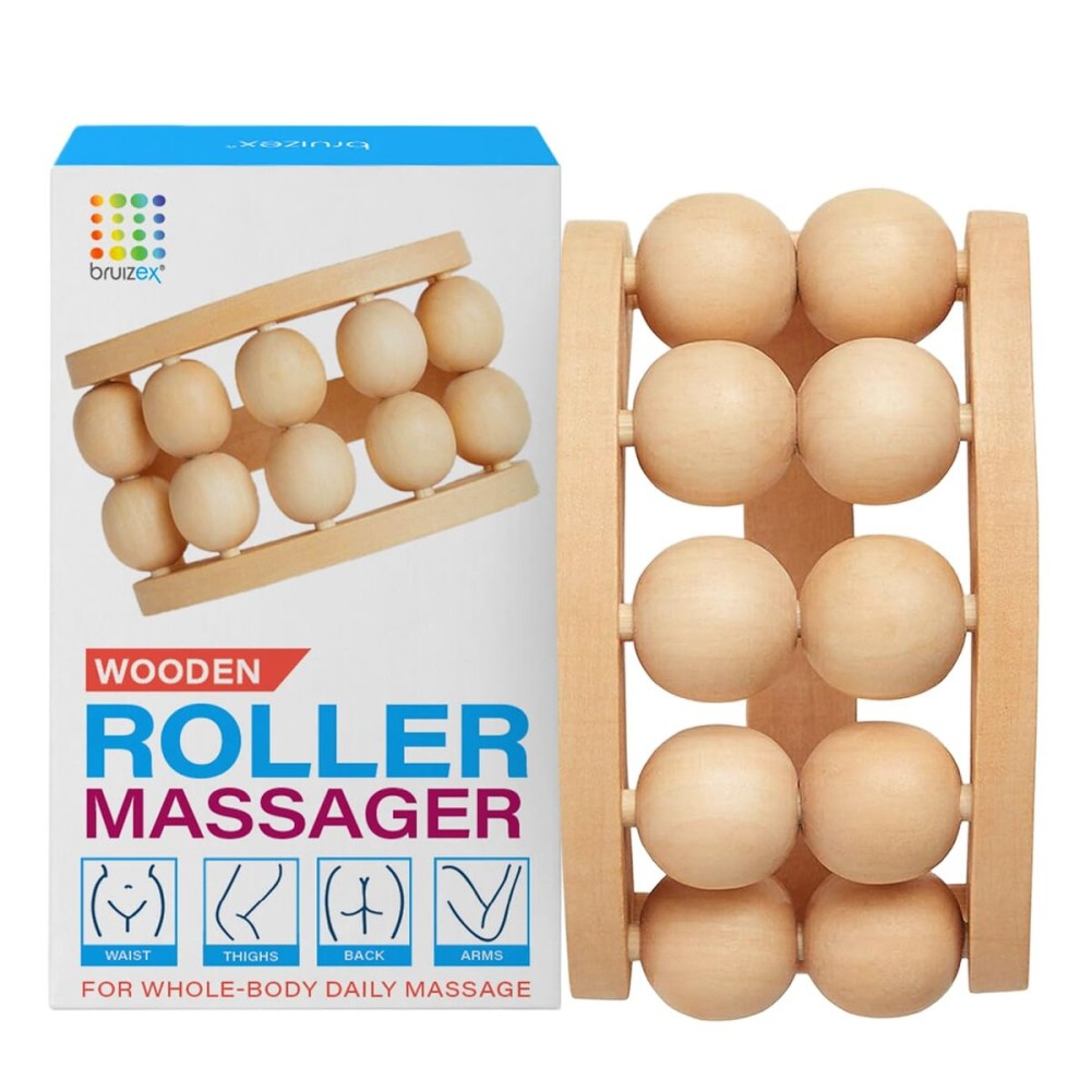 Bruizex Lymphatic Drainage Massager: Cellulite Massage Tool, Massage Roller, Fascia Blaster, Wood Therapy Massage Tools, Lymphatic Drainage Tool, Post Lipo Fibrosis Treatment, Maderoterapia Kit