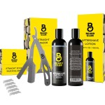 Beard Club Straight Razor for Men & Aftershave for Men - Soothing After Shave Lotion & Navajas Para Barbero - Barber Straight Edge Razor Kit with Post Shave Balm Calms Irritation, 5 Blades - Gift Kit