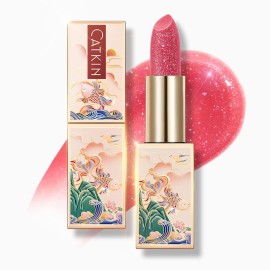 CATKIN Tinted Lip Balm Glitter Lip Stain Ultra Hydrating Lip Moistrurizer Shimmer Glow with Vitamin E Nourishing For Cracked & Dry Lips 0.12 oz C20