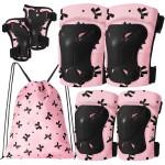 FIODAY Knee Pads for Kids Unicorn Knee Elbow Pads Wrist Guards with Drawstring Bag Adjustable Protective Gear Set for Girls Boys Inline Skating Bike Cycling Skateboard Scooter, 3-8 Years Old