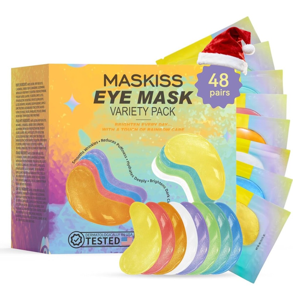 Maskiss Under Eye Patches Variety Pack (48 Pairs), Stocking Stuffers for Women, Eye Masks for Dark Circles Puffy Eyes With 8 Colors (6 Pairs/Color), Vegan Skin Care Gifts for Teen Girls