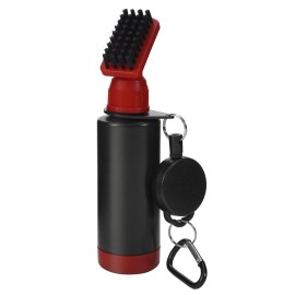 Yoport Pro Golf Club Brush Cleaner with Heavy-Duty Retractable Clip & 4oz Squeeze Water Bottle | Premium Golf Accessories for Men | Durable Black Design (Red)