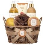 Christmas Gifts for Women Spa Baskets for Women Gift, Warm Caramel & Fig Bath Gift Set with Shower Gel Self Care Pampering Gifts for Mothers Day, Birthday, Anniversary Gift