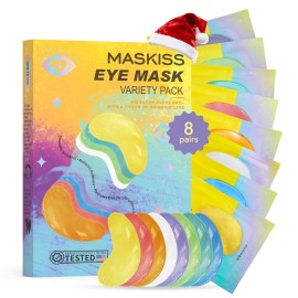 Maskiss Under Eye Patches Variety Pack (8 Pairs), Stocking Stuffers for Women, Eye Masks for Dark Circles Puffy Eyes With 8 Colors (1 Pairs/Color), Vegan Skin Care Gifts for Teen Girls