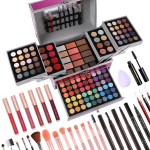 Makeup Gift Set For Women Girls, All in One Full Makeup Kit with Eyeshadow, Lip Gloss, Concealer, Blush, Contour, Highlighter Brushes Liquid Lipsticks Eyebrow Pen Mascara Eyeliner Pencil (Cerise Set)