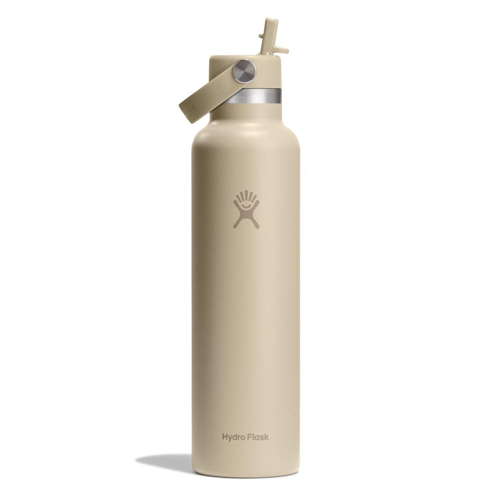 Hydro Flask Water Bottle - Insulated Stainless Steel - Straw Lid, Non Spill, Leakproof in 24 Oz Oat Tan