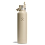 Hydro Flask Water Bottle - Insulated Stainless Steel - Straw Lid, Non Spill, Leakproof in 24 Oz Oat Tan
