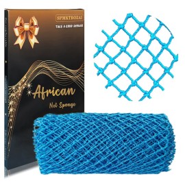 SPMKTBOZAI African Net Sponge Authentic, African Exfoliating Sponge Real African Net Black Owned, African Bath Sponge Back Scrubber, Body Exfoliator Shower Bath Accessories(Sky Blue)
