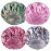 4 PCS Shower Caps for Women, Printing Bath Caps, Double Layers Shower Cap Reusable Waterproof, Bathing Shower Caps, Environmental Protection Hair Bath Hat - Flower B