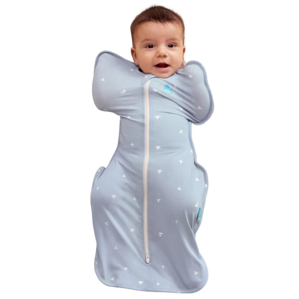 Love to Dream Swaddle Up Viscose from Bamboo, Arms Up Position, Soft and Sustainable Bamboo Fabric, Versatile Wearable Blanket, 1.0 TOG (20-24C) Ideal for Moderate Temps, Boats Mist, Newborn
