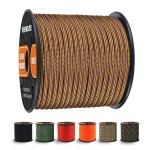 WEREWOLVES 650lb Paracord/Parachute Cord - 9 Strand Paracord Rope - 100\', 200\' Spools of Parachute Cord, Type III Paracord for Camping, Survival (Purple-Yellow camo, 100 Feet)