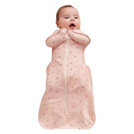 Love to Dream Swaddle Up Bamboo, Arms Up Position, Soft and Luxurious 100% Viscose from Bamboo - Wearable Blanket - 1.0 TOG - (20-24C) Ideal for Moderate Temps (Cherries Blush, Small, 3.5-6kg)