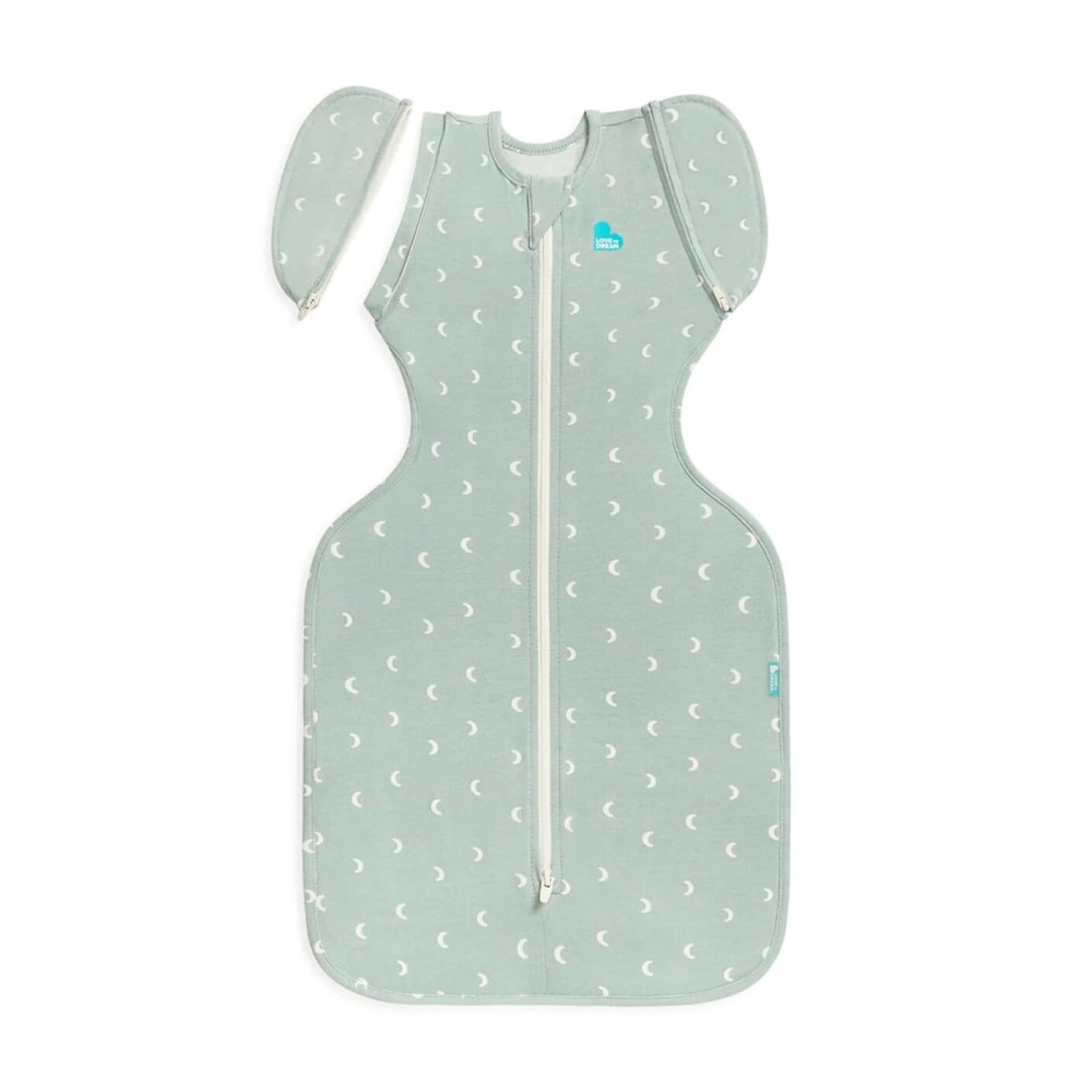 Love to Dream Swaddle Up Transition Bag Original, Arms Up Position, Light and Ultra Breathable Cotton - Sleep Bag - 1.0 TOG - (20-24C) Ideal for Moderate Temps (Twinkle Powder Blue, Medium, 6-8.5kg)